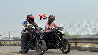 All New 2024 Bajaj pulsar N250 Vs Bajaj Pulsar Ns200 E20Drag Race 🔥 Shocking result 😱😨 [upl. by Mailiw129]