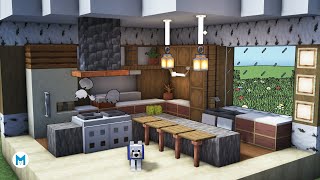 ⚒️ Minecraft How to Build a Modern Wooden Kitchen TUTORIAL [upl. by Aik]