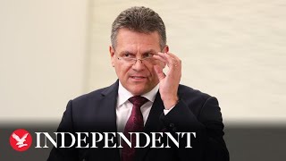 Watch again EUs Maros Sefcovic gives news conference on the Northern Ireland protocol [upl. by Kablesh]