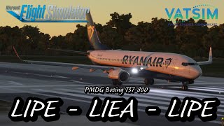 MSFS 2020 Live  Real World Ryanair Ops  Bologna to Alghero Round Trip  VATSIM amp PMDG 737800 [upl. by Lona]