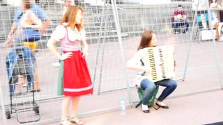 Yodeling Gay Austrian Swiss yodel song Moscow Old Arbat Russia [upl. by Marje963]