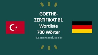 700 Wörter B1 Deutsch Goethe Zertifikat B1 Wortliste B1 Almanca Kelime Listesi [upl. by Wales]