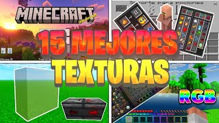 👑 15 MEJORES TEXTURAS para MINECRAFT BEDROCK 12012   🌈 RGB  Sounds  BE Customize y mas ❗MCPE [upl. by Aromat604]