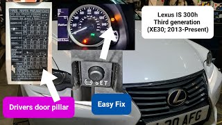 how to reset Tyre Pressure Warning Light on Lexus IS300h tpmsreset lexusclub [upl. by Paulo]