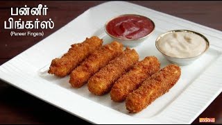 Paneer Fingers Recipe in Tamil  பன்னீர் பிங்கர்ஸ்  Paneer Starters [upl. by Laehpar]