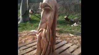 wizard chainsaw carving carved from ash [upl. by Convery]