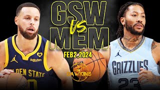 Golden State Warriors vs Memphis Grizzlies Full Game Highlights  February 2 2024  FreeDawkins [upl. by Baseler]