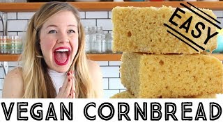 Easy Vegan Cornbread  How to Make Vegan Cornbread [upl. by Torto]