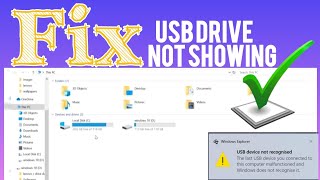 Solution for USB Drive not Showing  USB Device not Recognized in Windows 10 and 11 in 2024 [upl. by Bonnie741]