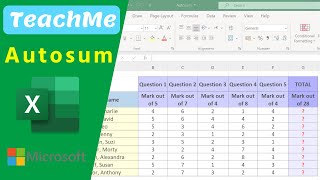 Autosum in Microsoft Excel  Microsoft 365 [upl. by Charlton106]