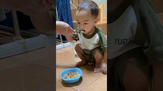 BABY ARCEL LAGI MAKAN MAKARONI CARBONARA👶🏻😋 [upl. by Hayikat803]