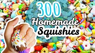 BIGGEST Homemade Squishy Collection EVER memory foam polyfoam makeup sponges and decorated [upl. by Andel]