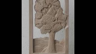 Wood carving tree process [upl. by Nyvek]