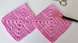 Easy Crochet Granny Square Knitting Motif 💕 Easy Crochet Baby Blanket  Kare Motif Yapımı [upl. by Nagear]