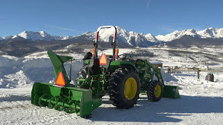 How to Use a TractorPowered Snowblower  John Deere Tips Notebook [upl. by Frasquito]