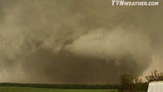 EXTREME upclose HD footage of violent milewide tornado northwest of Salina KS [upl. by Aicilat]