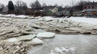 Ice Jam Crashes Into Bridge in Buffalo New York [upl. by Shaine779]