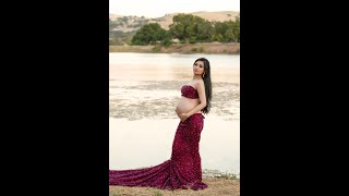 Maternity photoshoot with our Elegant Shimmering Wine Sequin Maternity Dress [upl. by Ridglee2]