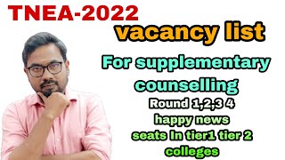 TNEA2022  vacancy list  supplementary counselling  Round 123 4 advantage [upl. by Rosabella275]