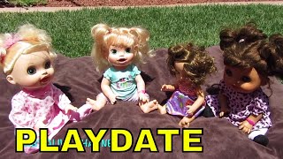 BABY ALIVE Snackin Sara has an Accident on Playdate Part 1amp2 Sara Bullied  You amp Me Dress Unboxing [upl. by Yelserp345]