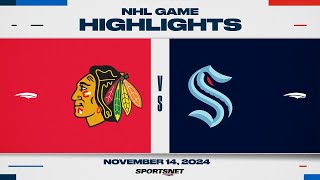 NHL Highlights  Blackhawks vs Kraken  November 14 2024 [upl. by Terag]