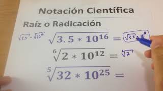 Notación Científica Radicacion  Matemática Básica  Raices en Notación Científica [upl. by Dimitris]