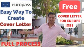 Create Free Europass Cover Letter in 5 Minutes  Free Download  Full Process  Step By Step Guide [upl. by Caspar]