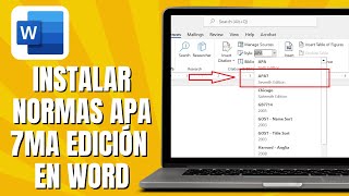 Cómo INSTALAR Normas APA 7ma Edición En WORD [upl. by Dnalra]