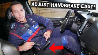 HOW TO ADJUST HANDBRAKE PARKING BRAKE HANDBRAKE LOOSE FIX [upl. by Paola]