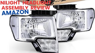 quotNilight Headlight Assembly Review amp Install for 20092014 Ford F150  Chrome Housing Clear Lensquot [upl. by Moulton]