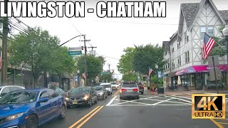 NJ drive Livingston to Chatham on a rainy summer day 4K [upl. by Greene]