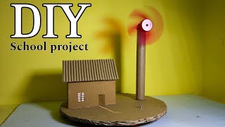 how to make a windmill  School project  DIY windmill [upl. by Flodnar]