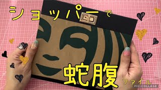 ＜作業動画＞スタバ紙袋でおしゃれな蛇腹ファイル作り [upl. by Asiral]