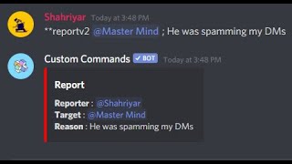 How to make a report command using custom commands bot [upl. by Drawe]