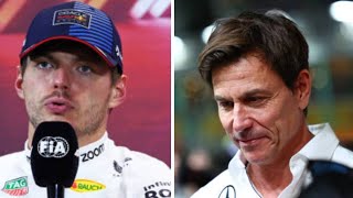 Toto Wolff speaks out on Max Verstappen row as Mercedes chief risks upsetting prime target [upl. by Nhguavaj]