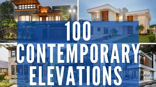 100 Contemporary Front Elevation Designs for small to large houses [upl. by Intruok]