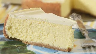 New York Cheesecake Recipe Demonstration  Joyofbakingcom [upl. by Yalcrab]