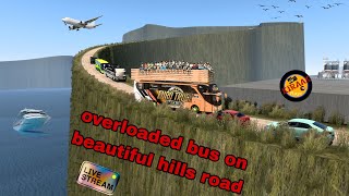 driving overload bus on beautiful road 25 [upl. by Minetta110]