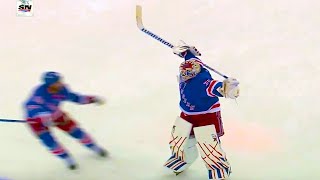 Igor Shesterkin Celebration New York Rangers WIN Game 2 in 2nd OVERTIME From Vincent Trocheck Goal [upl. by Haig]