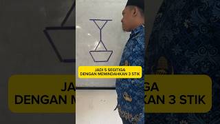 Jadi 5 segitiga dengan memindahkan 3 stik [upl. by Loseff]