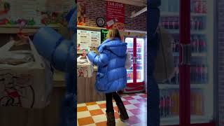 Black long down puffy coat with a hood Moncler long down jacket Длинный пуховик Moncler [upl. by Birdie]