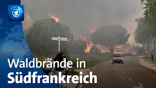 Großbrand in Südfrankreich mehrere Campingplätze evakuiert [upl. by Eluk]