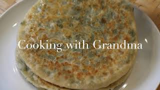 Easy Chives Egg Pancake  Cooking with Gandma [upl. by Aicekat]