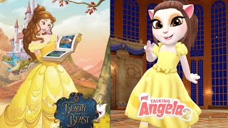 Beauty And The Beast Belle  Disney Princess  My Talking Angela 2 [upl. by Htezil]