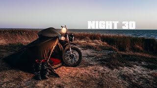 Solo Camping Beside my Motorcycle in Extreme Winds  Nature ASMR  Lakeside Camping [upl. by Hsatan]