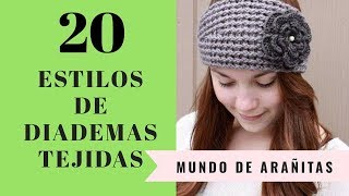 20 Estilos de DIADEMAS 👸tejidas para mujer a crochet y dos agujas [upl. by Dnomder]