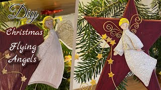 DIY Beautiful Hanging Christmas Angels  Creative Craft Idea to Do at Home [upl. by Naitsirk]