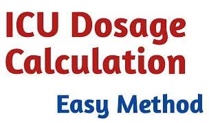 ICU Drug Dosage Calculation  Hindi [upl. by Costa466]