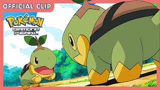 Turtwig vs Turtwig 💚  Pokémon Diamond and Pearl  Official Clip [upl. by Waldman]