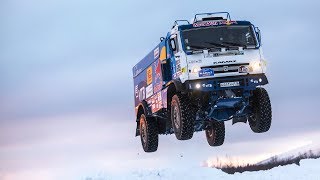 Russian Kamaz Truck Sends a Snow Jump [upl. by Siegel]